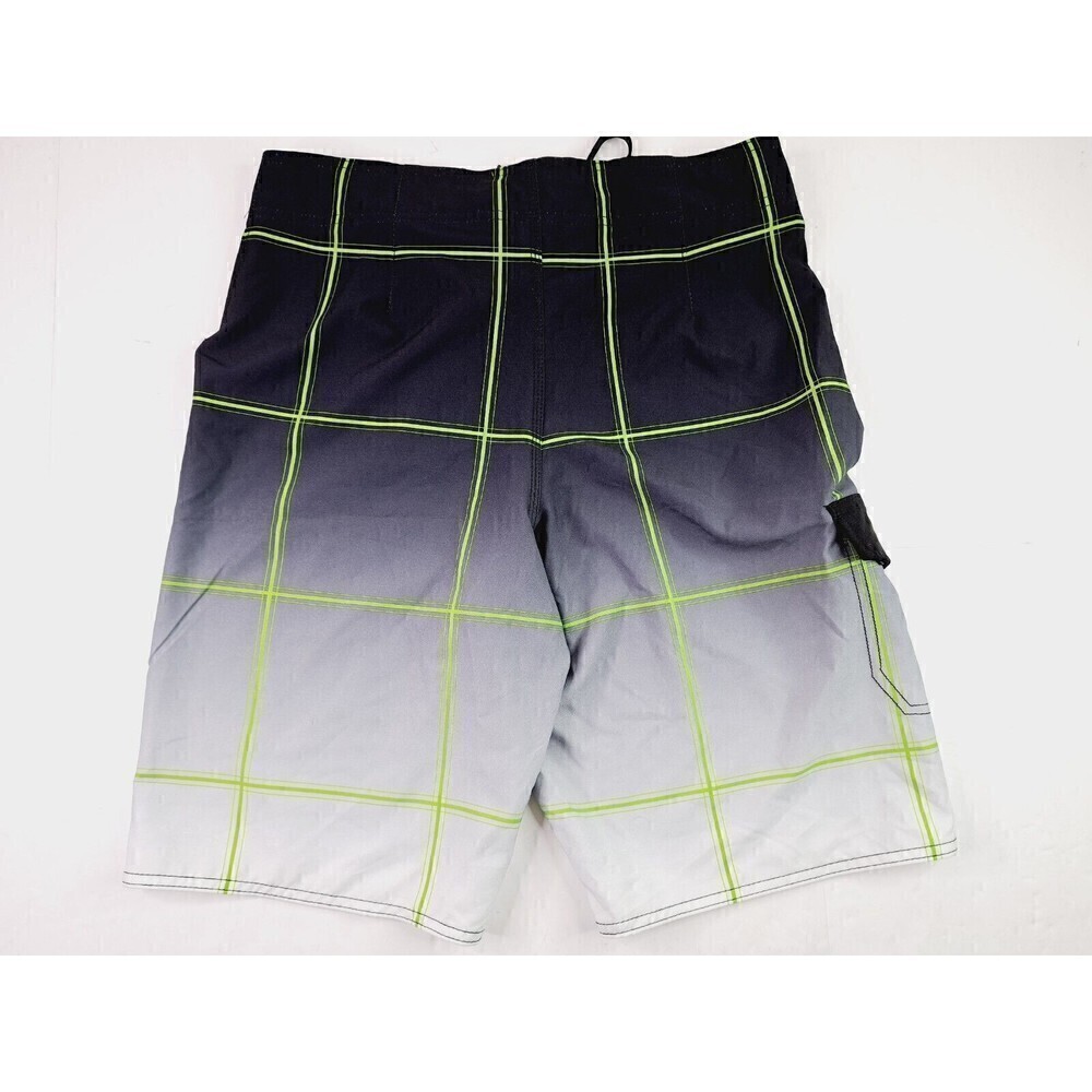 HANG Ten 10 Mens Board Shorts Surf Swim White Green Black Size 30 Side Pocket - Picture 3 of 7
